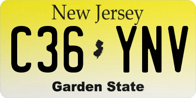 NJ license plate C36YNV