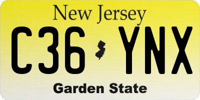 NJ license plate C36YNX