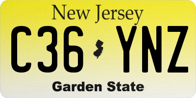 NJ license plate C36YNZ
