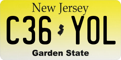 NJ license plate C36YOL