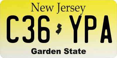 NJ license plate C36YPA