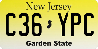 NJ license plate C36YPC