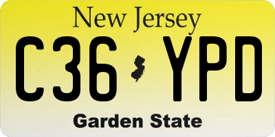NJ license plate C36YPD