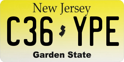 NJ license plate C36YPE