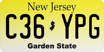 NJ license plate C36YPG