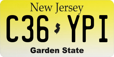 NJ license plate C36YPI