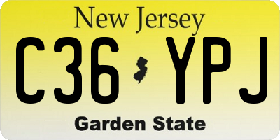 NJ license plate C36YPJ