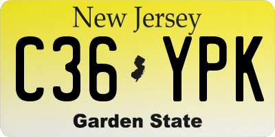 NJ license plate C36YPK