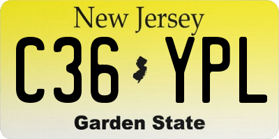 NJ license plate C36YPL