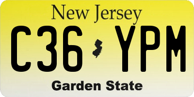 NJ license plate C36YPM