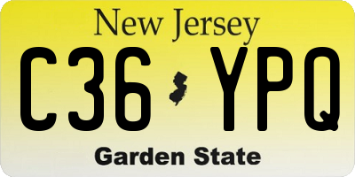 NJ license plate C36YPQ