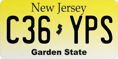 NJ license plate C36YPS