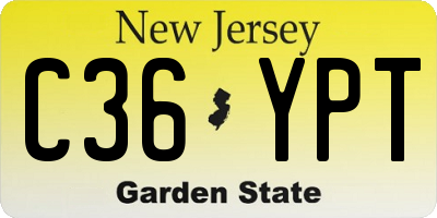 NJ license plate C36YPT