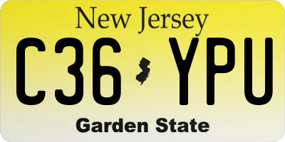 NJ license plate C36YPU