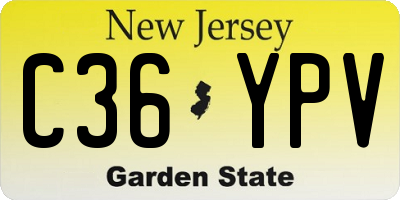NJ license plate C36YPV