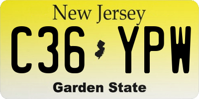 NJ license plate C36YPW