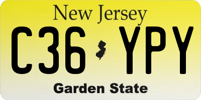 NJ license plate C36YPY