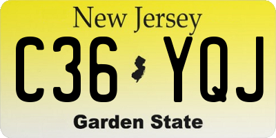 NJ license plate C36YQJ