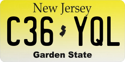 NJ license plate C36YQL