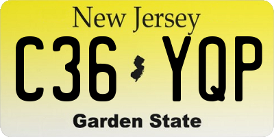 NJ license plate C36YQP