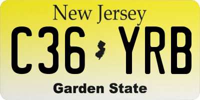 NJ license plate C36YRB