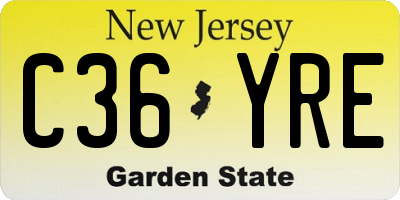 NJ license plate C36YRE