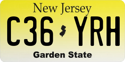 NJ license plate C36YRH