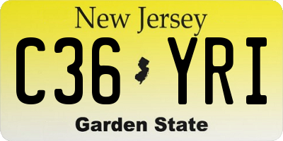 NJ license plate C36YRI