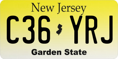 NJ license plate C36YRJ
