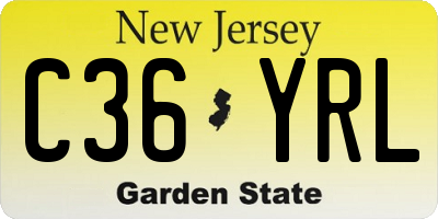 NJ license plate C36YRL