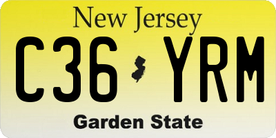 NJ license plate C36YRM