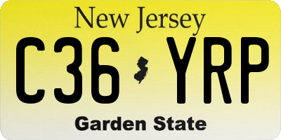 NJ license plate C36YRP