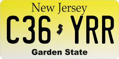 NJ license plate C36YRR