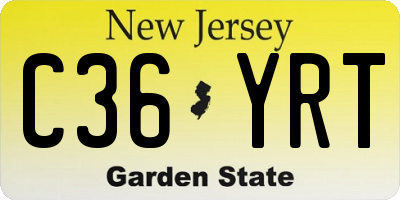 NJ license plate C36YRT
