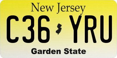NJ license plate C36YRU