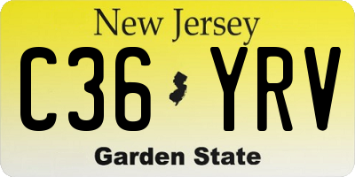 NJ license plate C36YRV