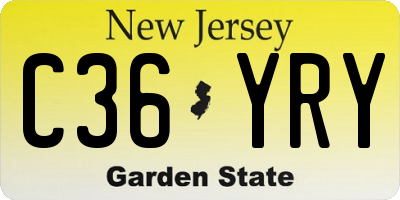 NJ license plate C36YRY