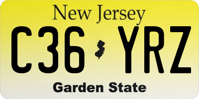 NJ license plate C36YRZ