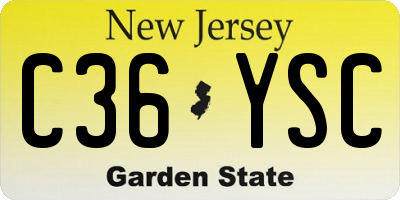 NJ license plate C36YSC