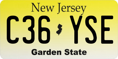 NJ license plate C36YSE