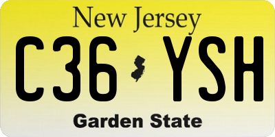 NJ license plate C36YSH