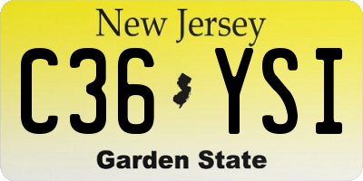 NJ license plate C36YSI