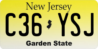 NJ license plate C36YSJ