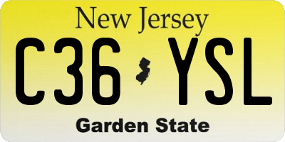 NJ license plate C36YSL