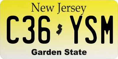 NJ license plate C36YSM