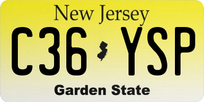 NJ license plate C36YSP