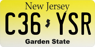 NJ license plate C36YSR