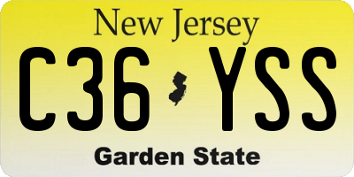 NJ license plate C36YSS