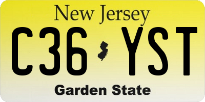 NJ license plate C36YST