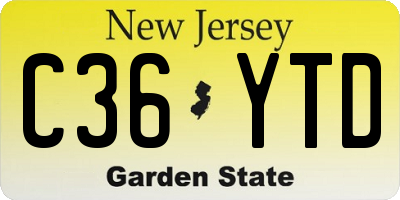 NJ license plate C36YTD